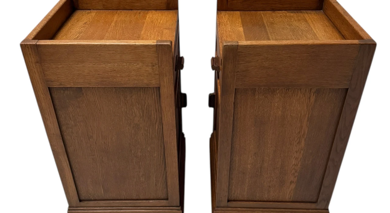 Two Art Deco Modernist Nightstands or Bedside Tables, 1920s